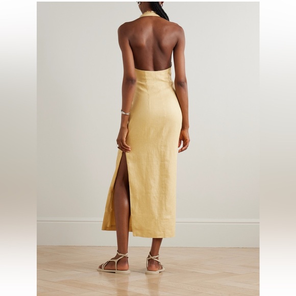 SIR Carlotta tie-front linen halterneck midi dress - Picture 3 of 9